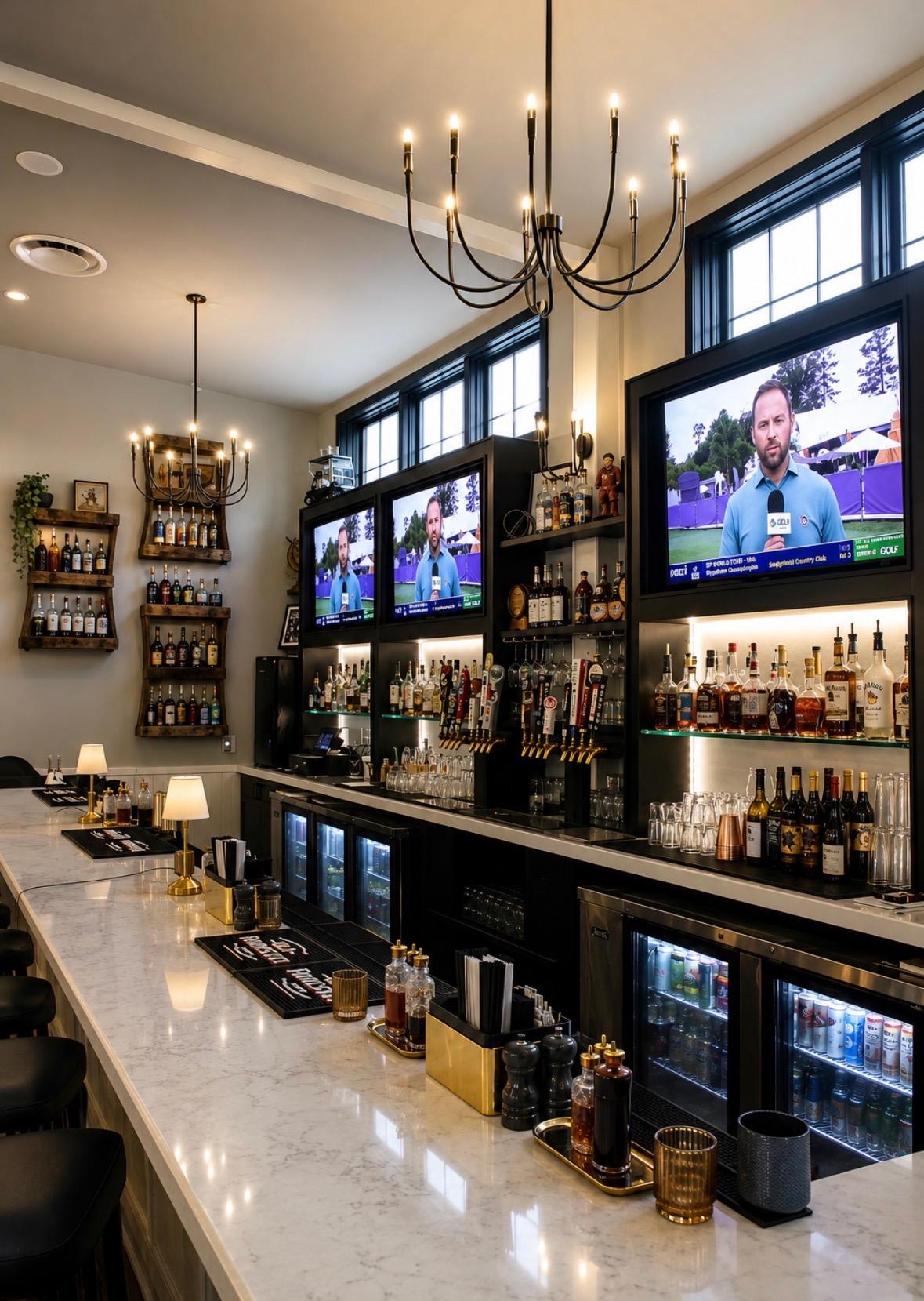 Screens at the Fairways at GLC bar