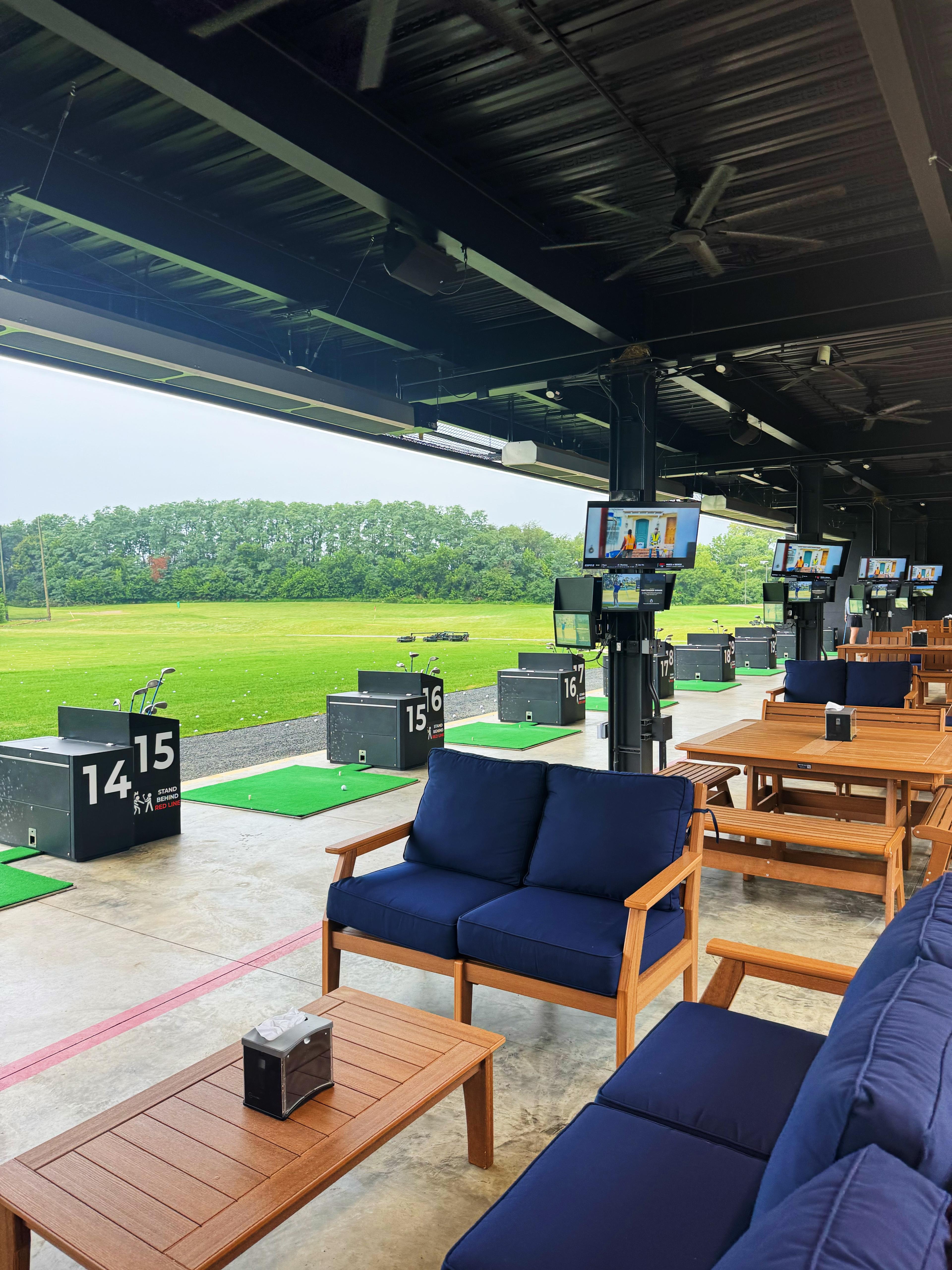 The Bays heated golf hitting bays at Fairways at GLC