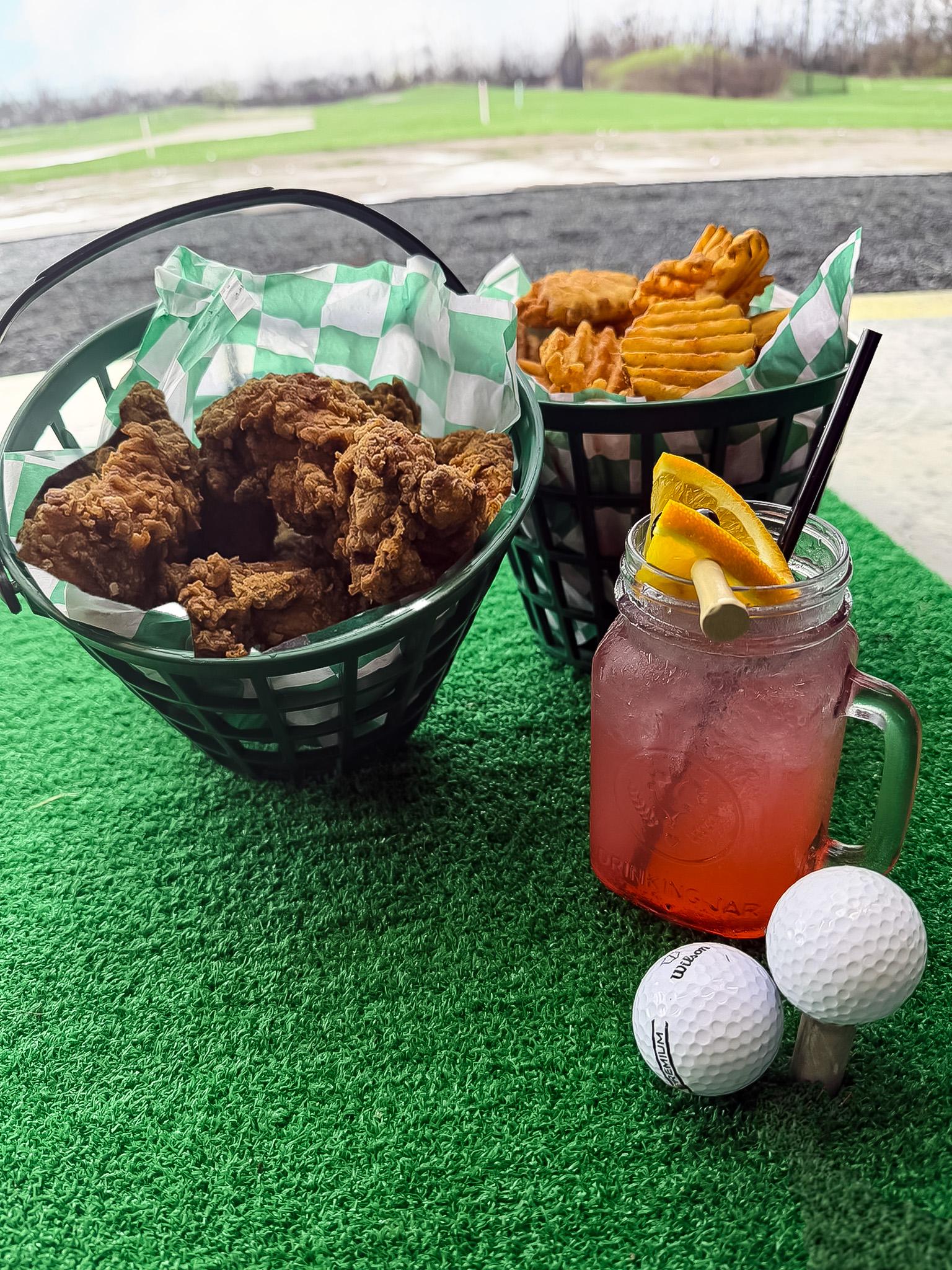 Fried chicken and drinks served at The Bays